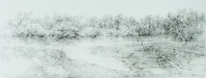 Vorfrühlingsahnung, 2018, Zeichnung, 64 x 24 cm